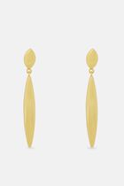 2 GOLD POST TOP AND DROP EARRING