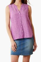 Coastalina Sleeveless Linen Top
