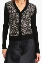 Silk Front Wool Cardigan