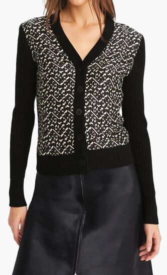 Silk Front Wool Cardigan
