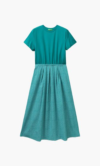 Long Dress with Printed Skirt