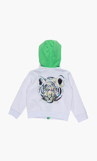 Colourblock Tiger Print Hoodie