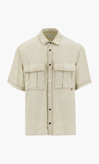 Linen and Lyocell Short Sleeve Shirt