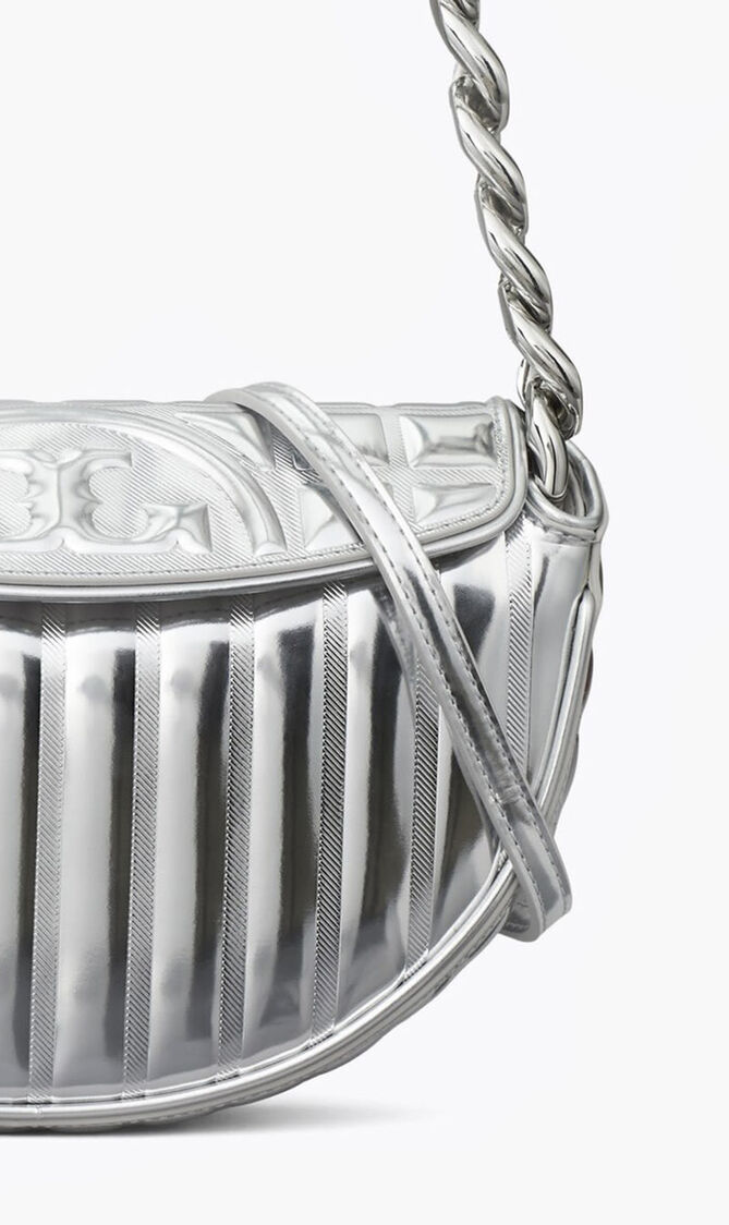 Mini Fleming Soft Metallic Quilt Crescent Bag