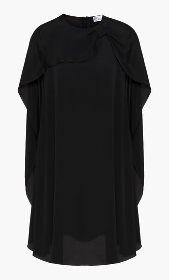 Flounce Detail Light Silk Dress