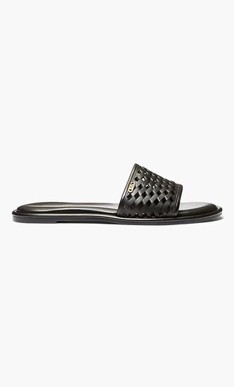 Saylor Hand Woven Leather Slide Sandal