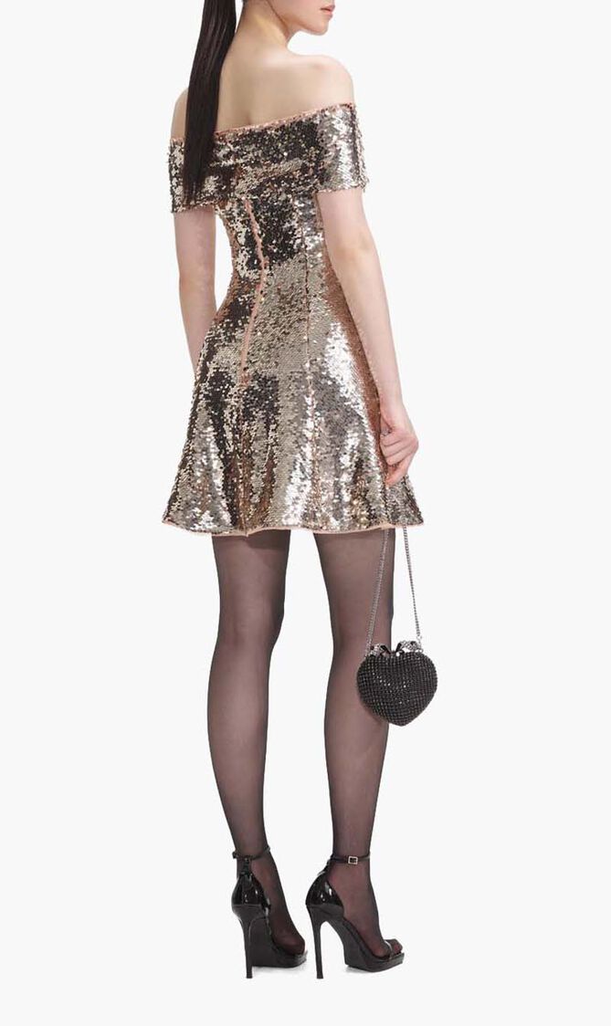 Sequin Off Shoulder Mini Dress