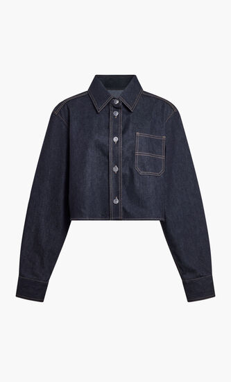 RAW DENIM CROPPED BOXY SHIRT