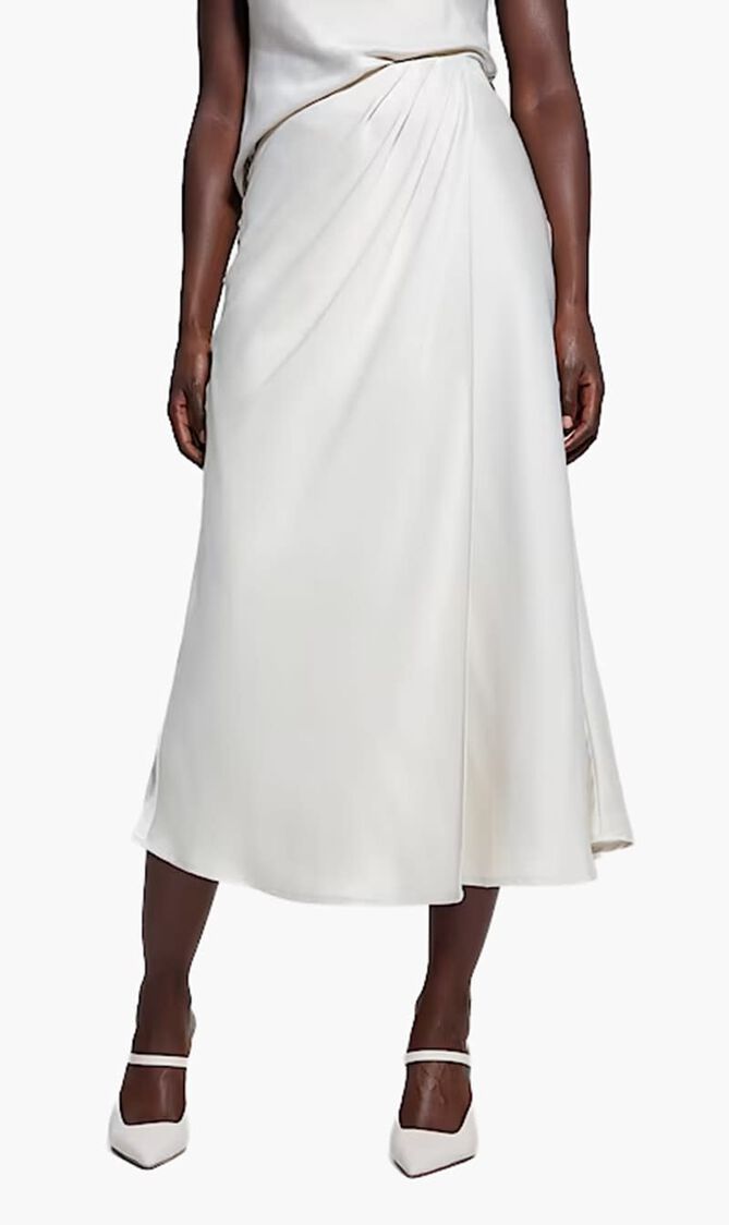Anastasia Midi Satin Skirt
