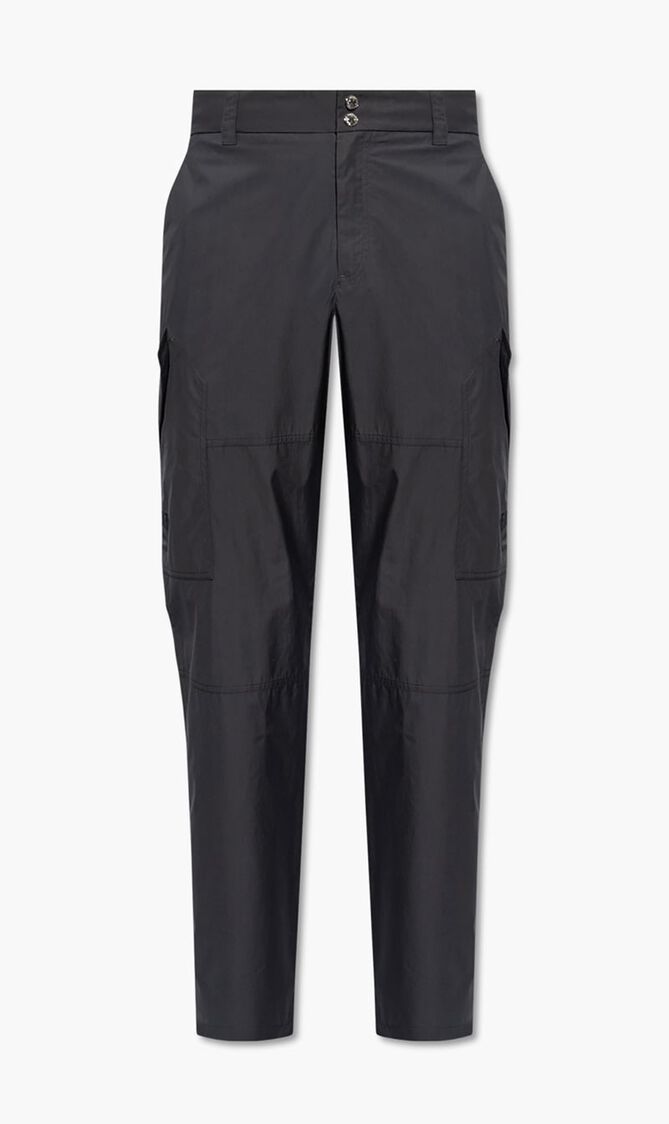 INFORMAL PANT LIGHT COTTON GABARDINE FABRIC + VERSACE STAMP EMBROIDERY
