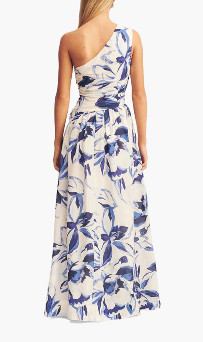 Willa Asymmetrical Gathered Maxi Dress