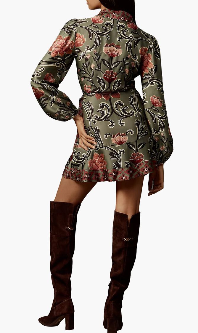 Arabesque Long Sleeve Mini Dress