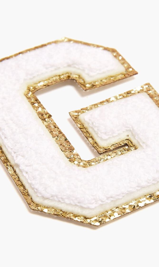 Chenille Sparkle Letter 'G' patch