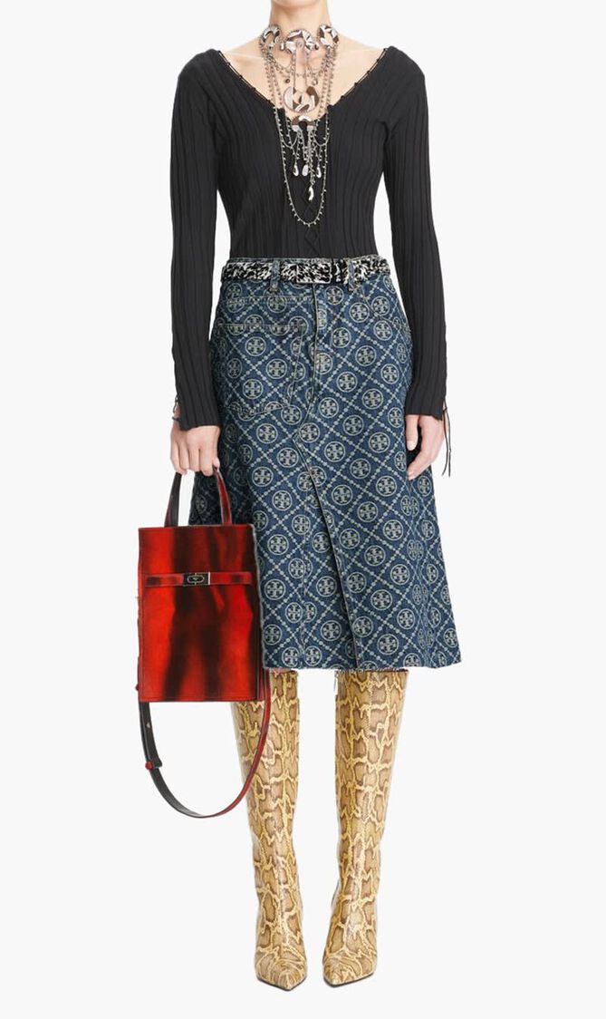 Deconstructed Denim Skirt