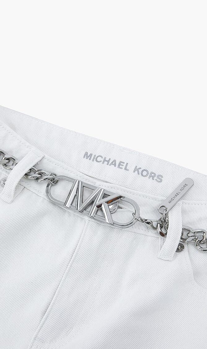 Denim Belted Flared Jeans