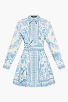 DRESS UNDERWATER BAROCCO BICOLOUR FOULARD ON COTTON POPLIN