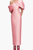 knee length dresses for ladies Davina Pleated Gown 2 / Aquatic Blooms main image 1