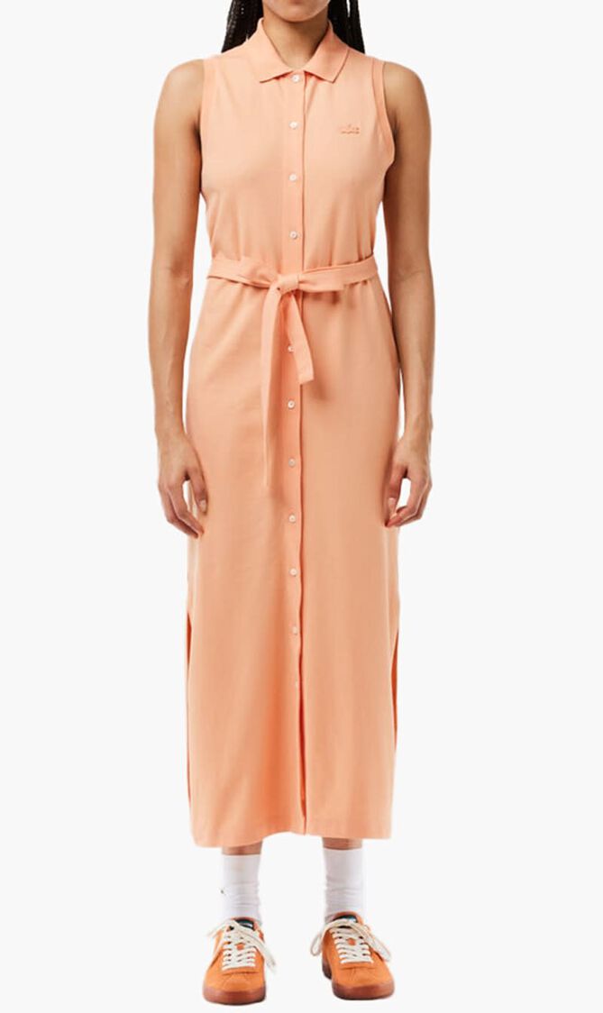 Long Stretch Mini Pique Polo Dress