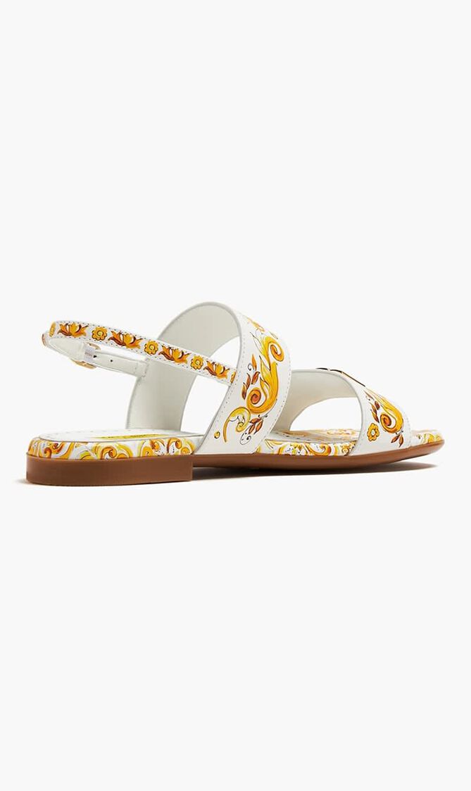 Majolica Print Calfskin Sandals