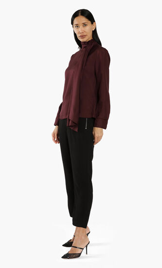 Marther Neck-Tie Long Sleeves Blouse