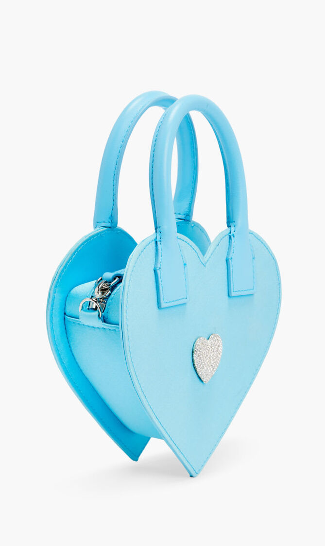 HEART SHAPE BAG WITH CRYSTALIZED HEART