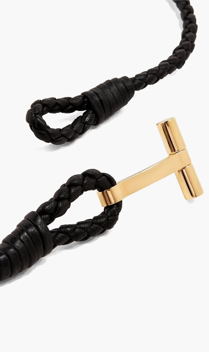 T Woven Leather Bracelet