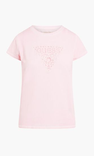 Eyelet Floral Logo T-shirt