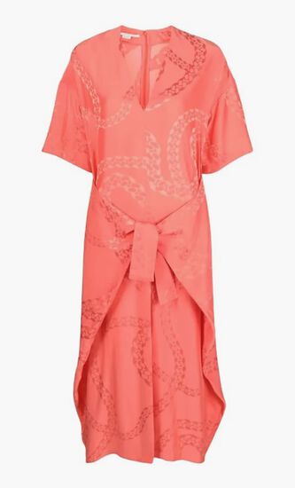 V-neck Tie Waist Dress
