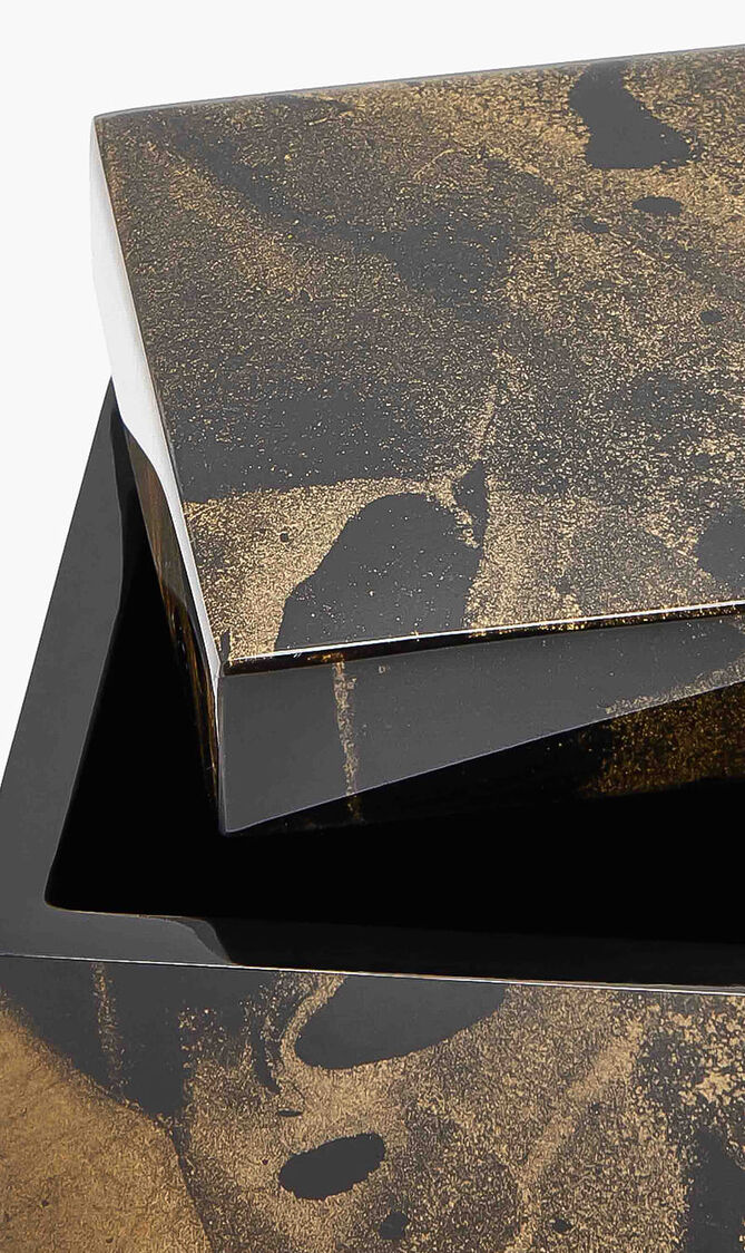 Black Gold Marble Cube Box