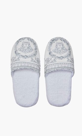 I LOVE BAROQUE SLIPPERS WHITE