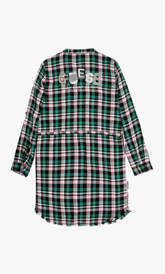 Chequered Long Sleeve Dress
