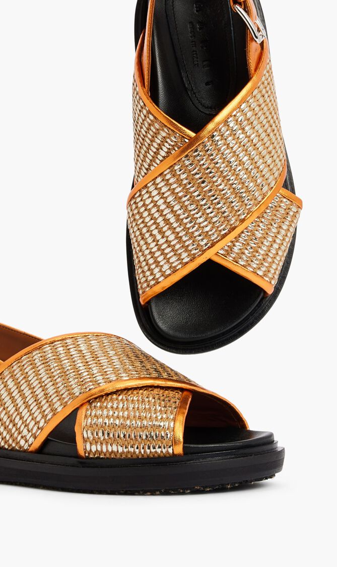 Raffia Leather Sandals