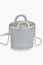 Silver Rhinestone Tropicalia Nano Bucket Bag