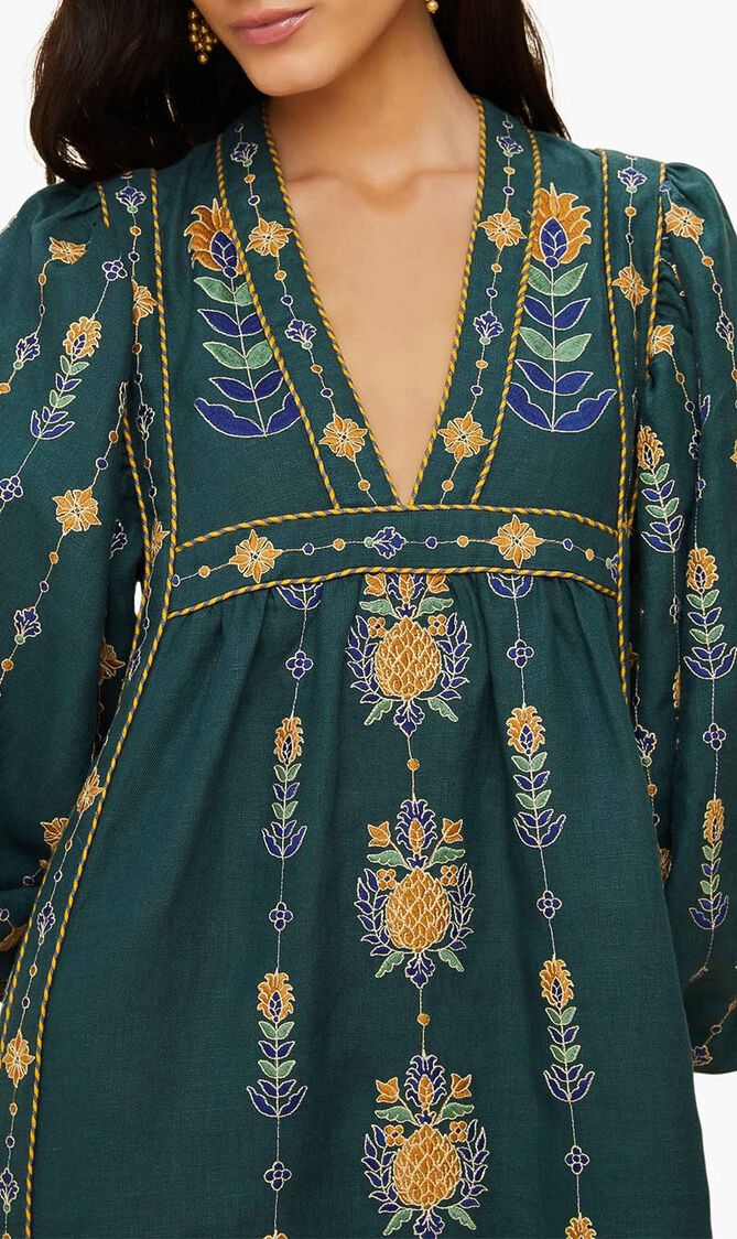Embroidered Tunic Maxi Dress