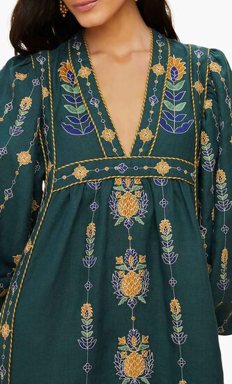 Embroidered Tunic Maxi Dress