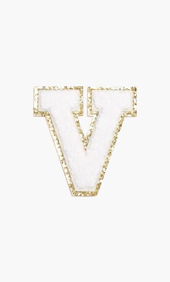 Chenille Sparkle Letter 'V' patch