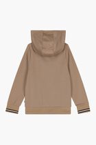 Logo Hooded Zip Up Top