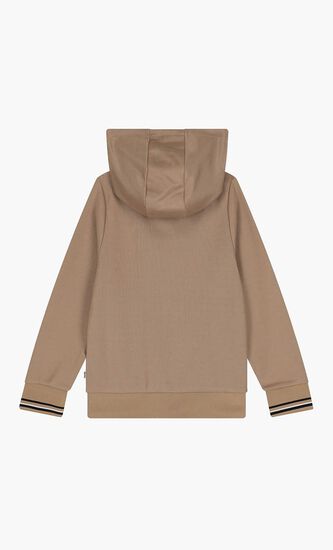 Logo Hooded Zip Up Top