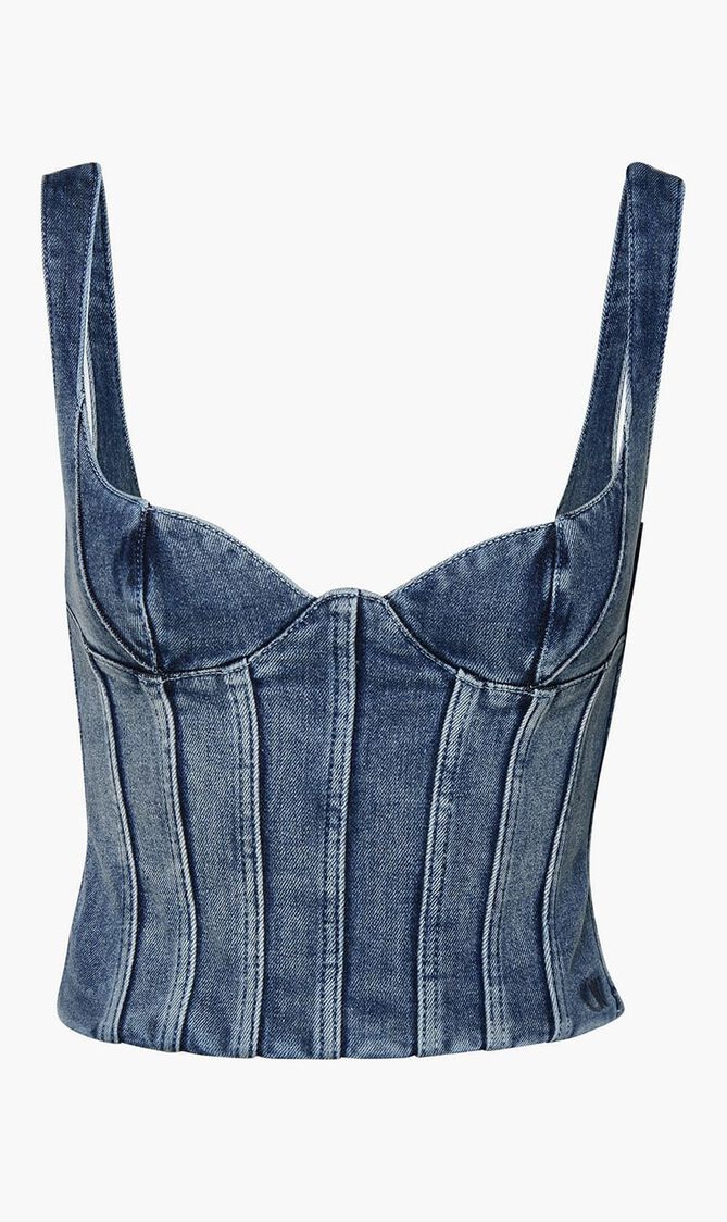 BUSTIER TOP EXTREME WASH BLUE NO COLOR