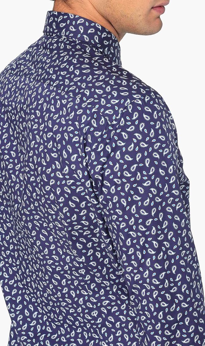 Paisley-Printed Buttoned Shirt
