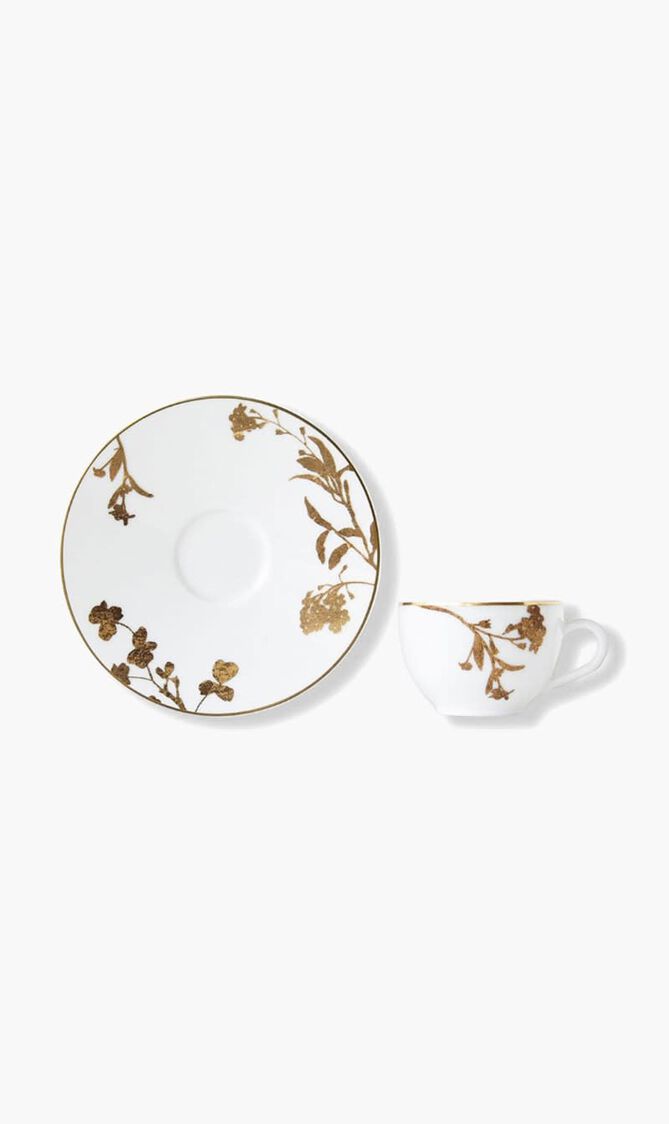 Vegetal  Set of 2 Espresso Cups and Saucers