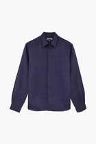 Logo Embroidered Linen Shirt