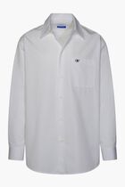 OW EMB HEAVYCOT OVERSHIRT WHITE BLACK