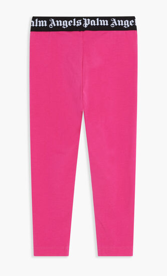 WAISTBAND LOGO LEGGINGS FUCHSIA BLACK