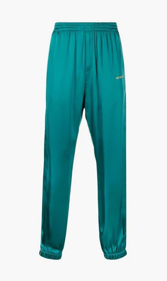 RA_SATIN CASUAL JOGGER EMERALD GOLD