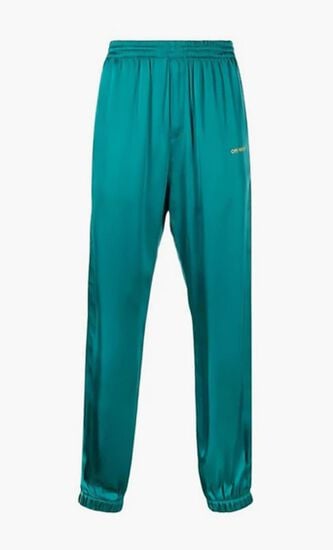 RA_SATIN CASUAL JOGGER EMERALD GOLD