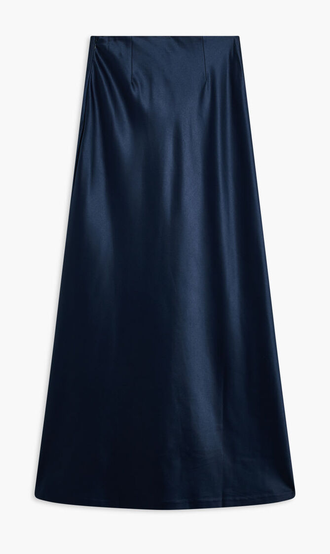 17S-0031 MATTE SATIN LONG SKIRT