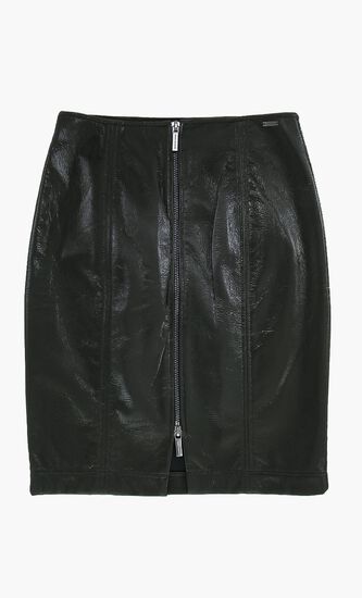 Seamed Patent Mini Skirt