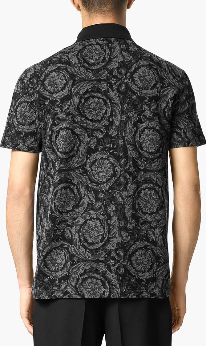 Jacquard Cotton Pique Polo Shirt