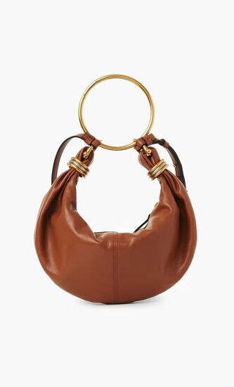 Bracelet Hobo Bag in Grained Leather
